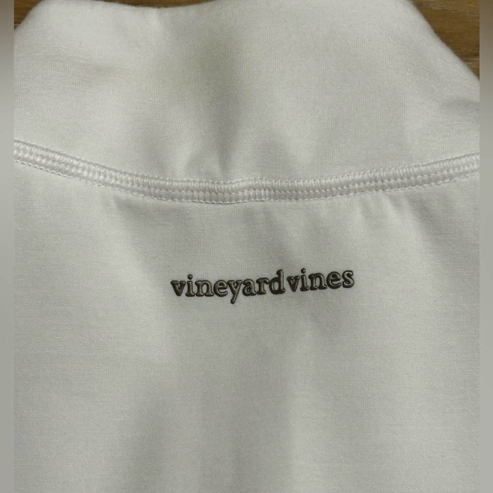 Vineyard Vines Performance Silky Scuba Oversized White Quarter Zip Pullover Sz M - Picture 11 of 13